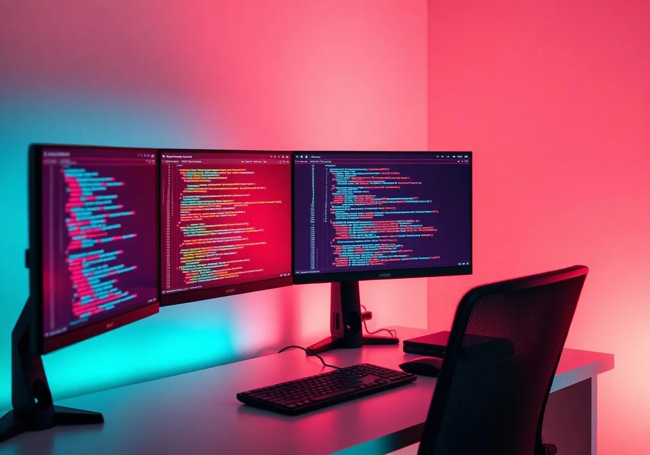 Developer workspace with code editors